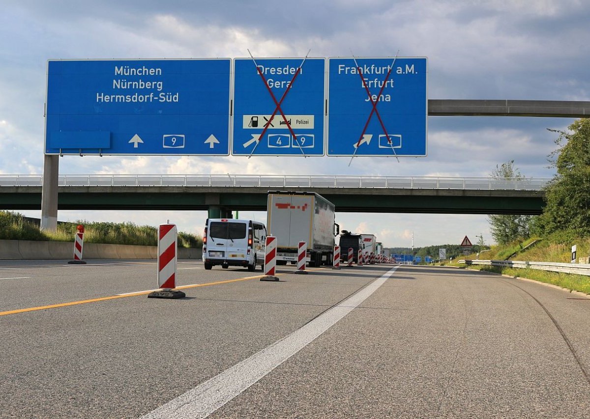 Bauarbeiten am Hermsdorfer Kreuz