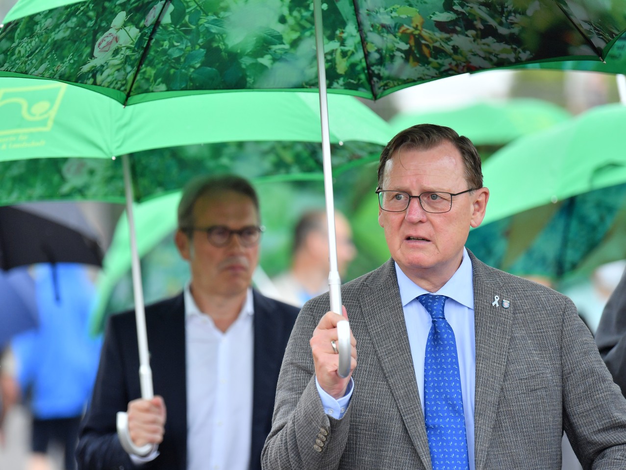 Bodo Ramelow ist begeistert von der Arbeit der Gärtner auf der Buga in Erfurt. 