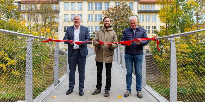 Die Brücke über der Gera wurde am21. Oktober freigegeben. 