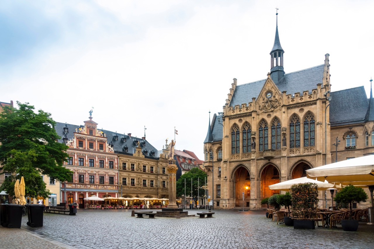 Rathaus Erfurt: Am Mittwoch fand eine Pressekonferenz zu den Lockerungen der Corona-Maßnahmen statt. 