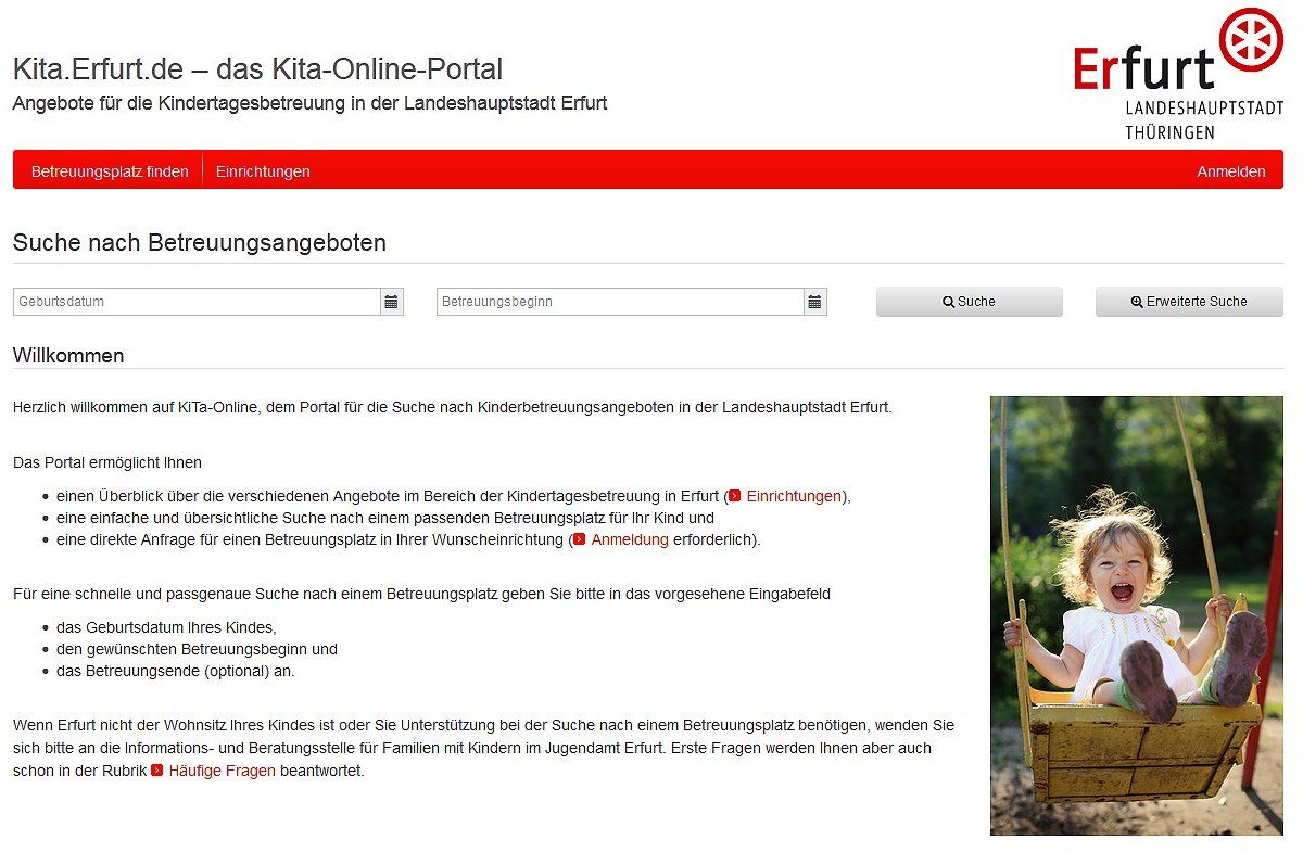 Erfurt startet neues Portal für Kita-Plätze