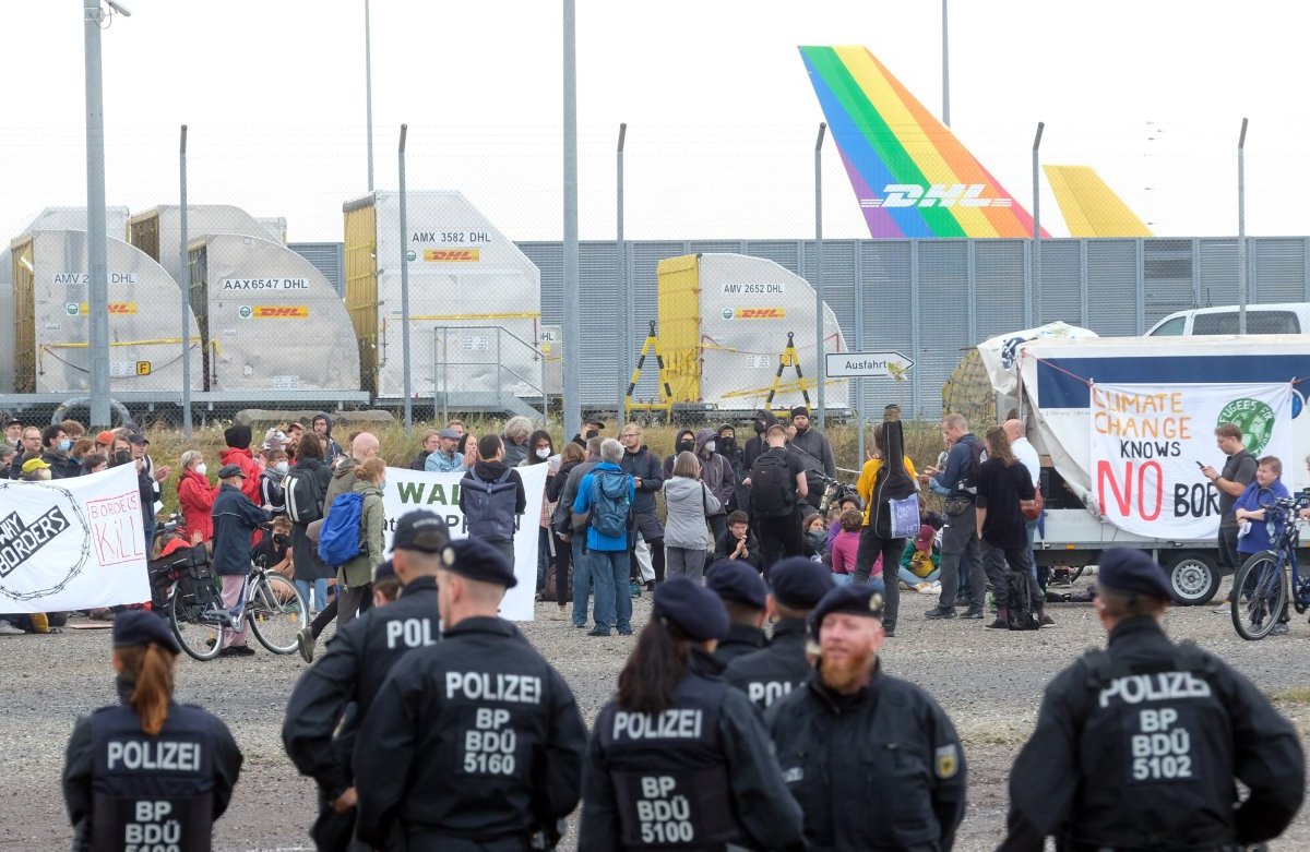 Flughafen Leipzig Halle Protest