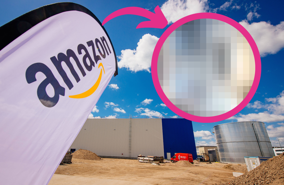 Amazon Schild in Erfurt Stotternheim