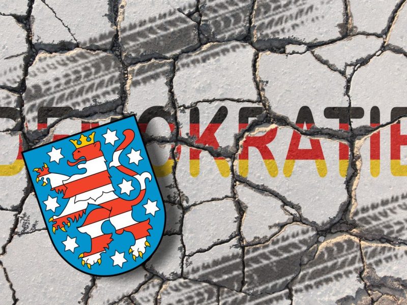 Thüringen Logo auf Betonboden