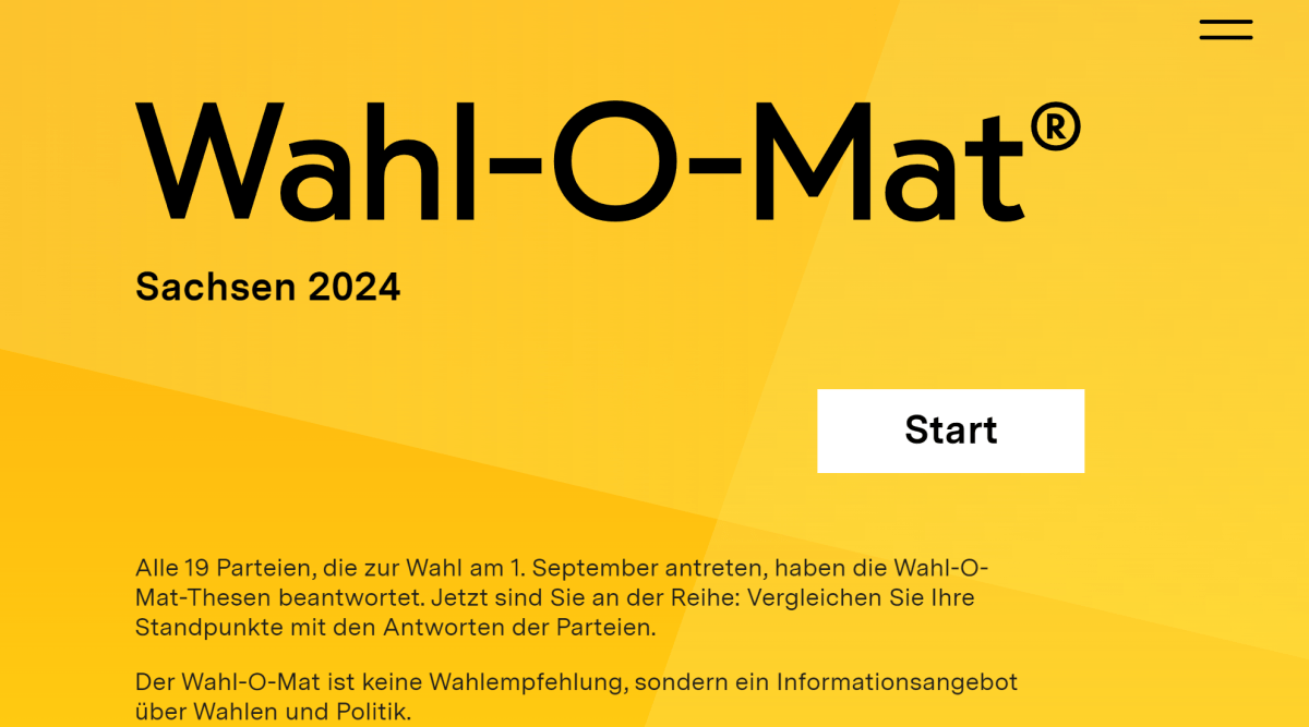 Knapp vier Wochen vor der Sachsen-Wahl geht der Wahl-O-Mat an den Start. Er soll Unentschlossenen bei der Wahlentscheidung helfen.